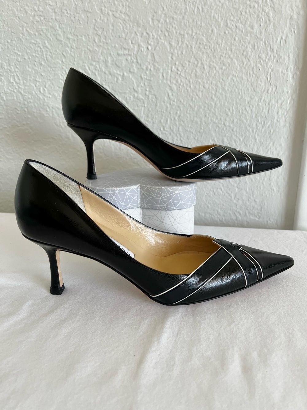 Jimmy Choo Leather Cut-Out Accent Heels - Picture 3 of 7